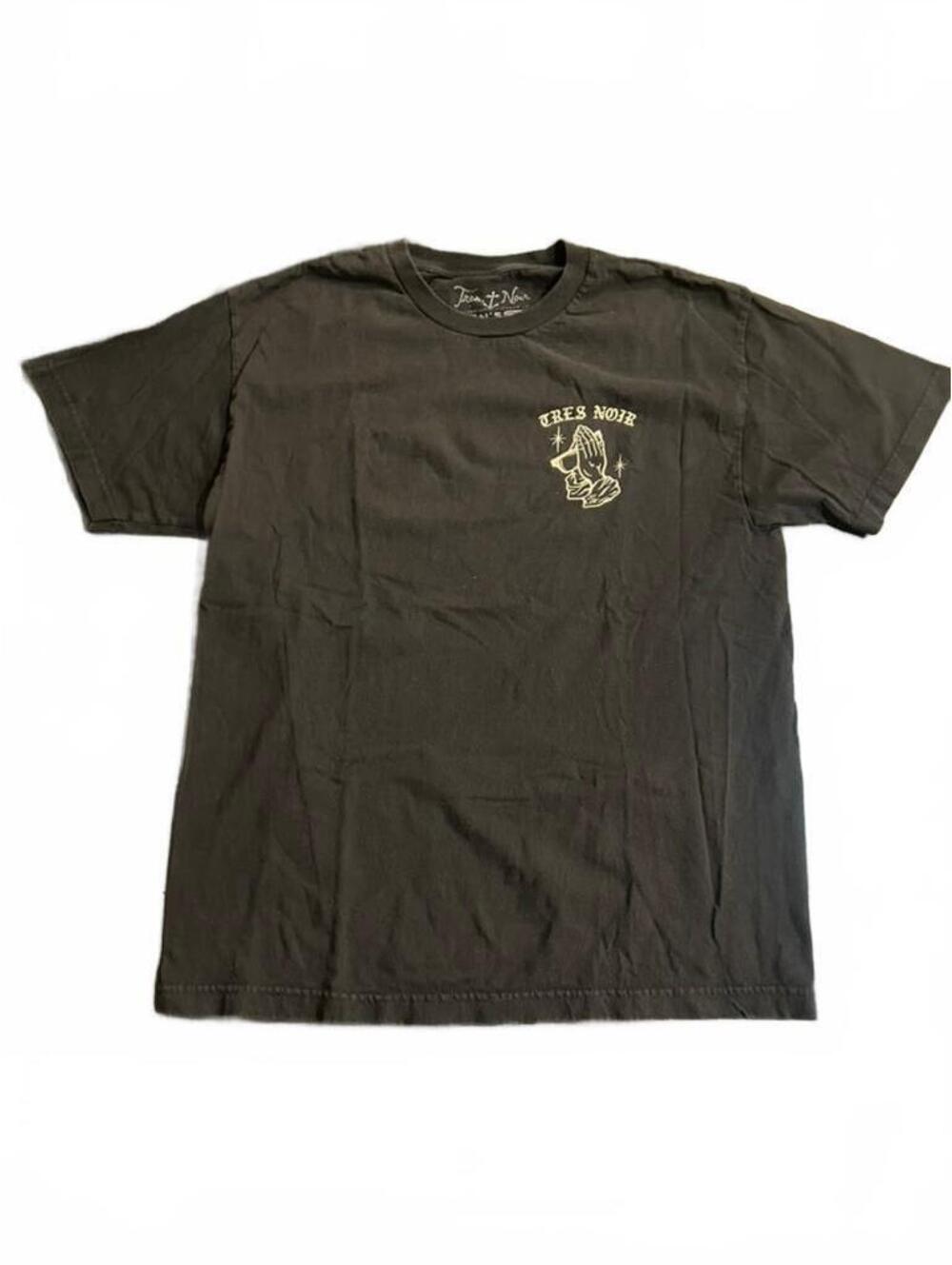 Tres Noir Men's Black Cotton Graphic T-Shirt Size L